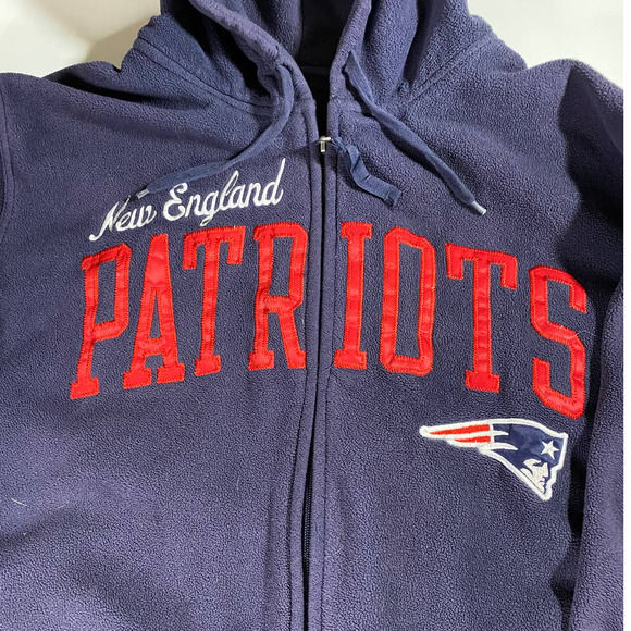 New England Patriots Full Zip Hoodie Blue Men's XXL NFL - Picture 2 of 9